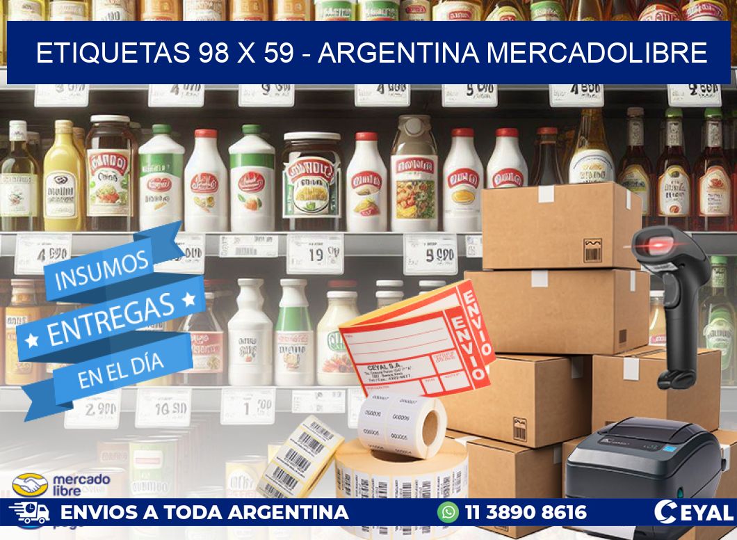 ETIQUETAS 98 x 59 - ARGENTINA MERCADOLIBRE