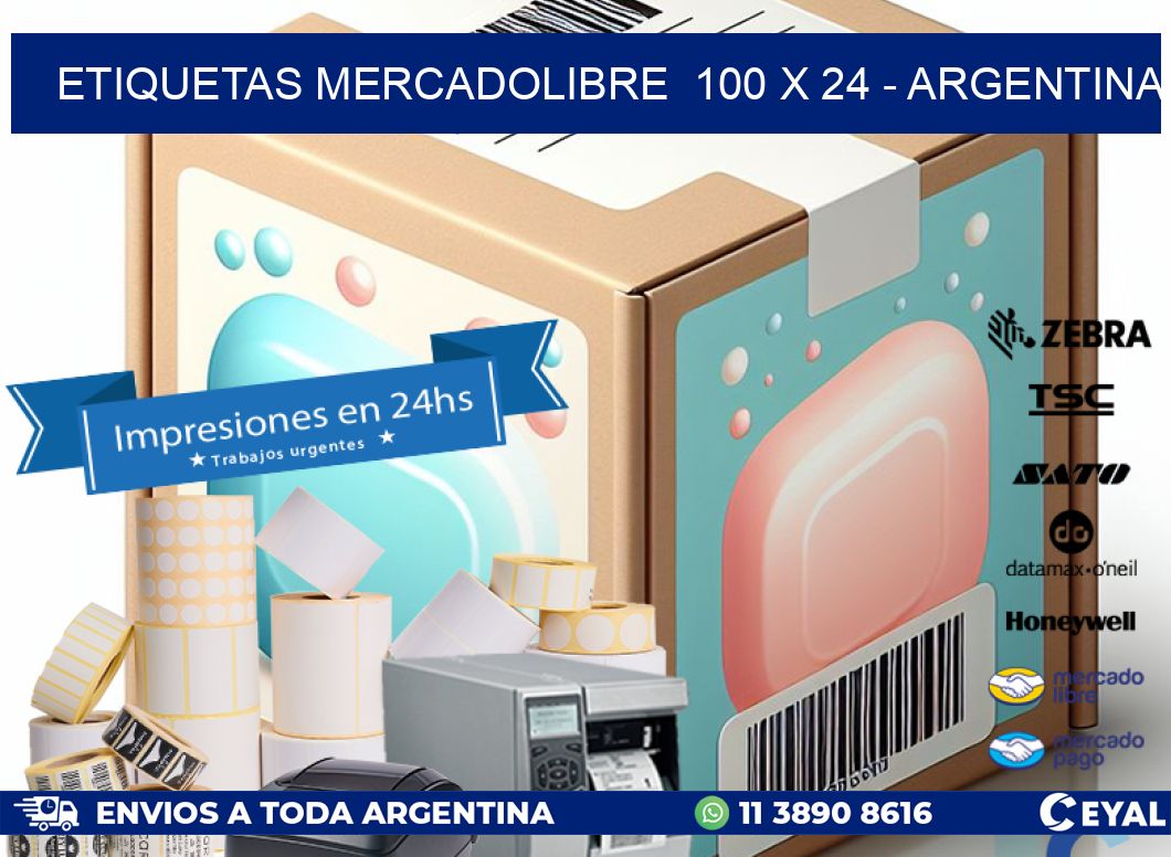 ETIQUETAS MERCADOLIBRE  100 x 24 - ARGENTINA