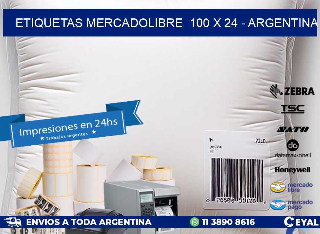 ETIQUETAS MERCADOLIBRE  100 x 24 - ARGENTINA