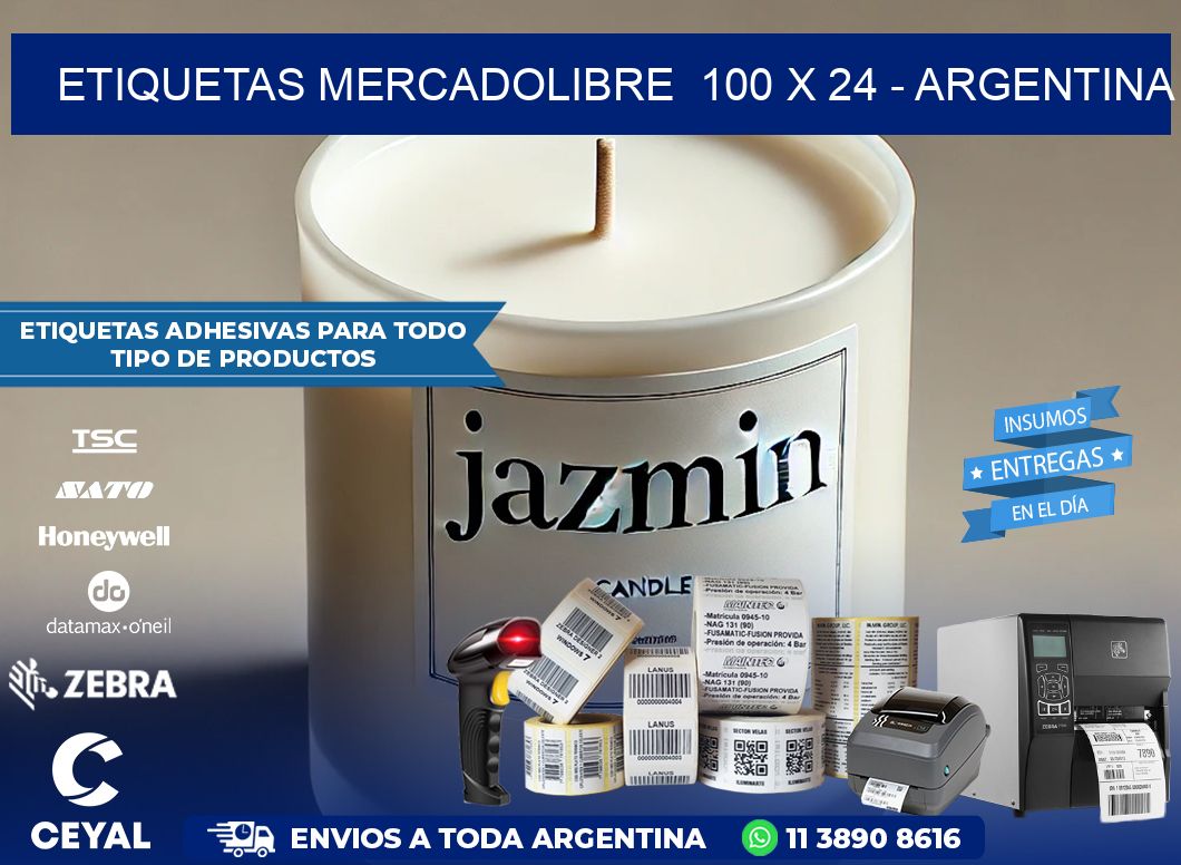 ETIQUETAS MERCADOLIBRE  100 x 24 - ARGENTINA