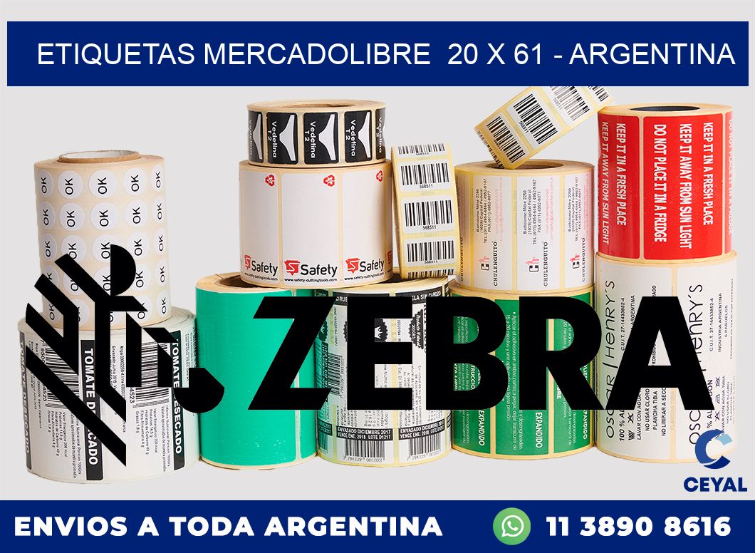 ETIQUETAS MERCADOLIBRE  20 x 61 – ARGENTINA