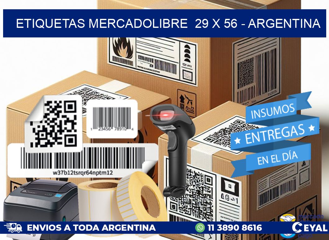 ETIQUETAS MERCADOLIBRE  29 x 56 - ARGENTINA