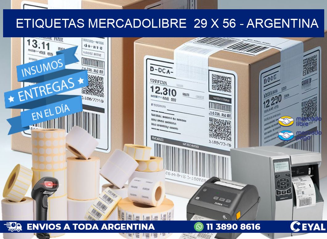 ETIQUETAS MERCADOLIBRE  29 x 56 - ARGENTINA