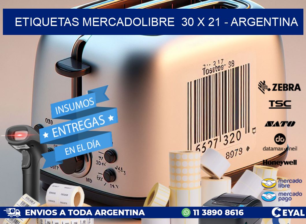 ETIQUETAS MERCADOLIBRE  30 x 21 - ARGENTINA