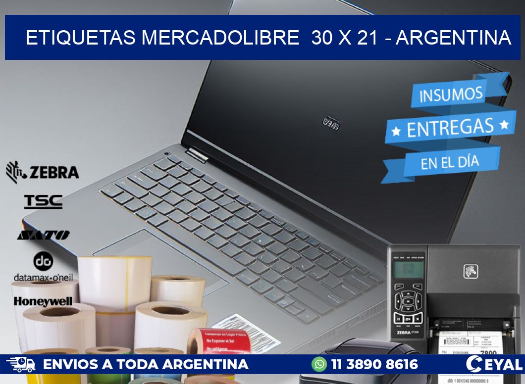 ETIQUETAS MERCADOLIBRE  30 x 21 - ARGENTINA