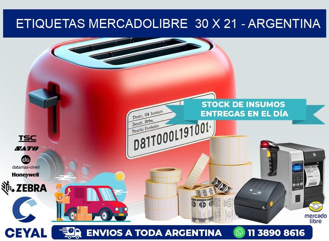 ETIQUETAS MERCADOLIBRE  30 x 21 – ARGENTINA