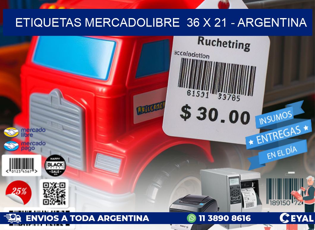 ETIQUETAS MERCADOLIBRE  36 x 21 - ARGENTINA