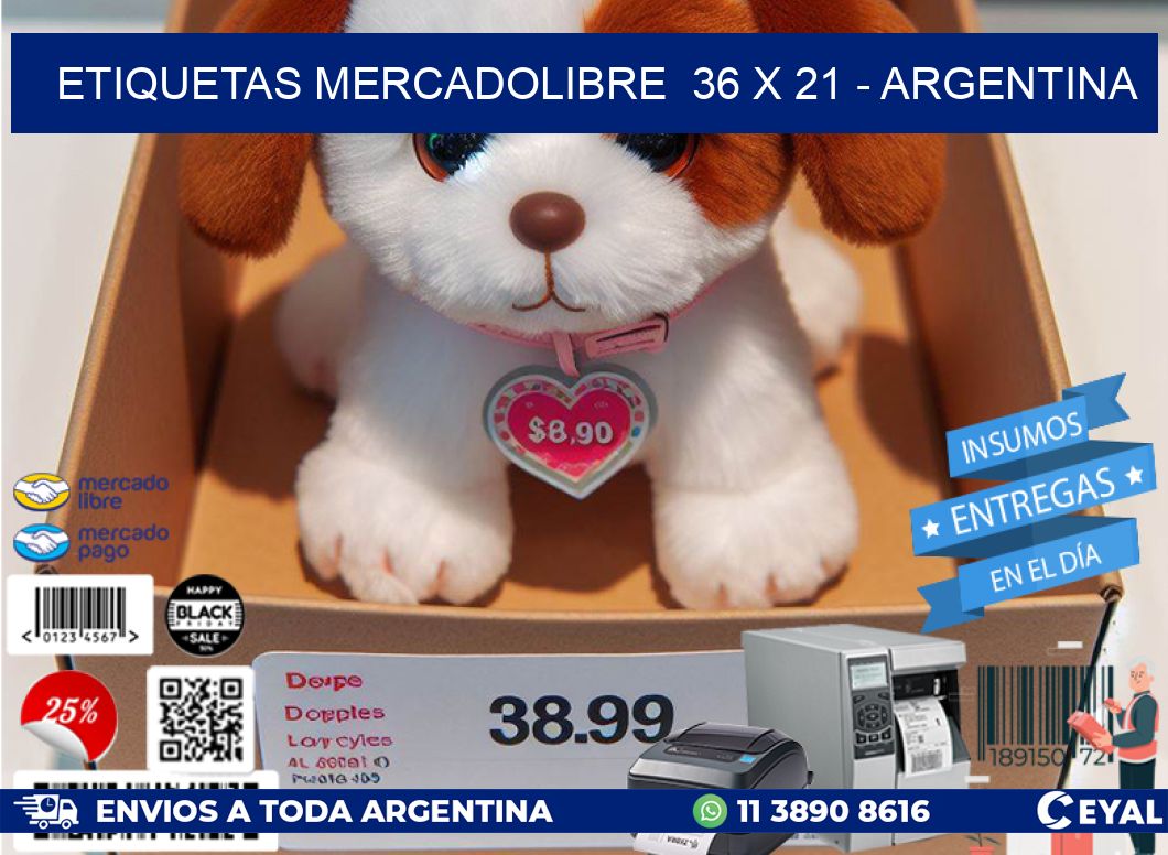 ETIQUETAS MERCADOLIBRE  36 x 21 - ARGENTINA