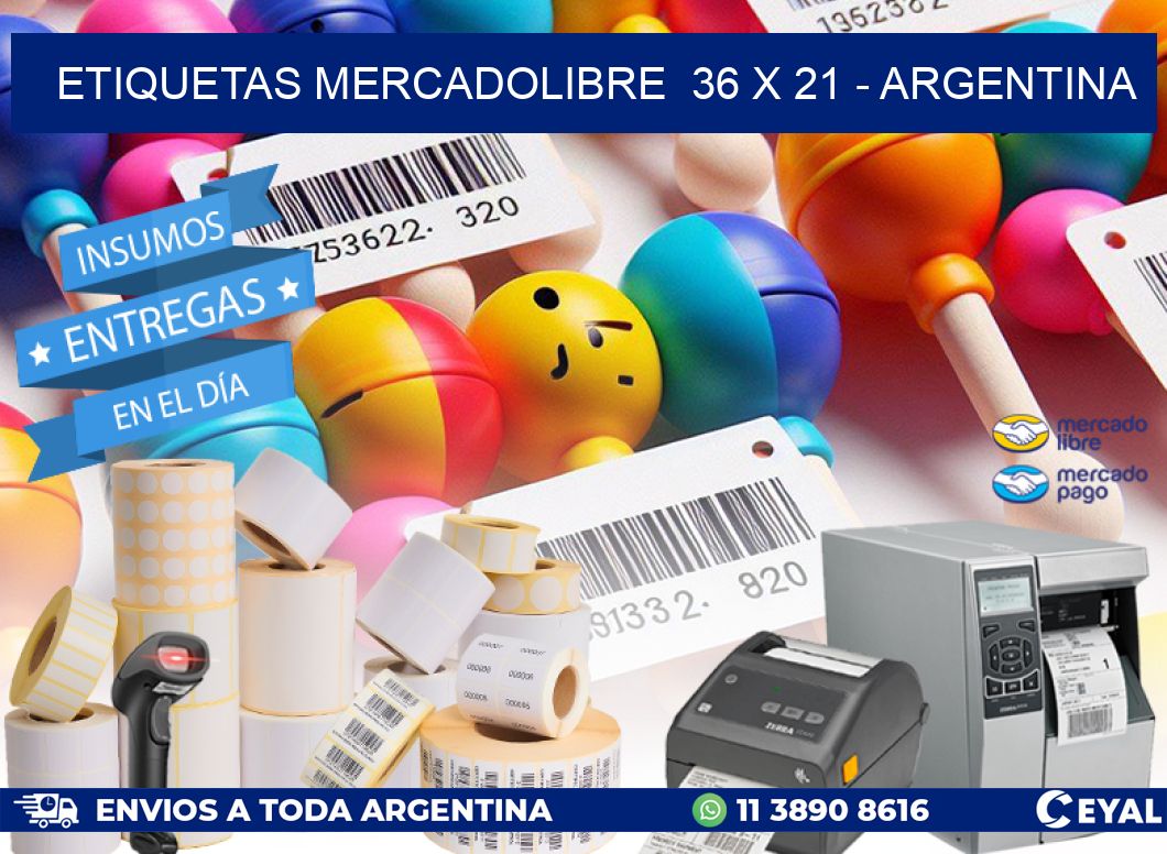 ETIQUETAS MERCADOLIBRE  36 x 21 - ARGENTINA