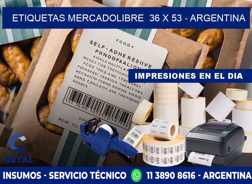 ETIQUETAS MERCADOLIBRE  36 x 53 - ARGENTINA