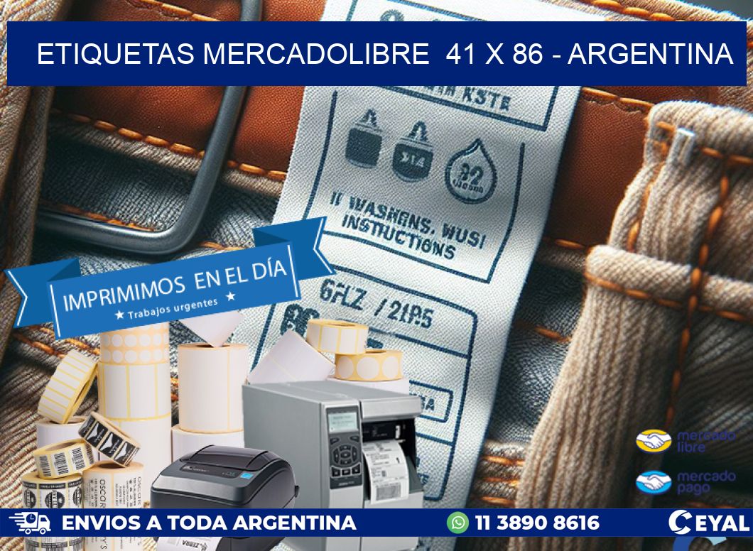 ETIQUETAS MERCADOLIBRE  41 x 86 - ARGENTINA