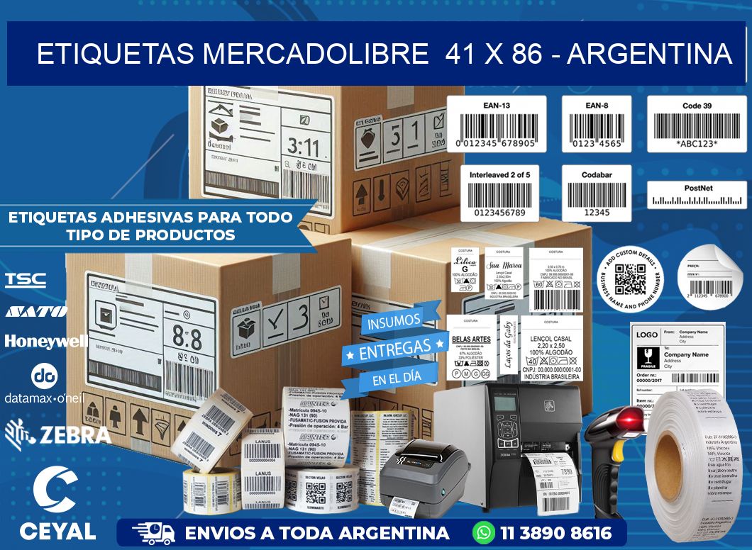 ETIQUETAS MERCADOLIBRE  41 x 86 – ARGENTINA