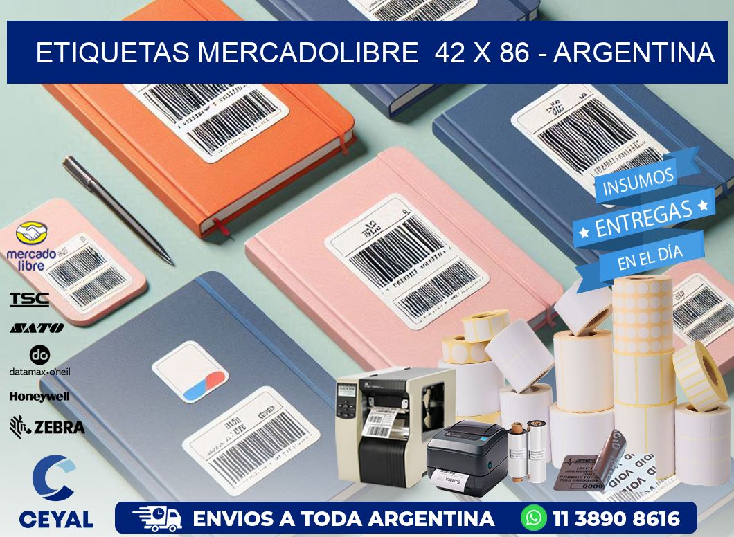 ETIQUETAS MERCADOLIBRE  42 x 86 - ARGENTINA