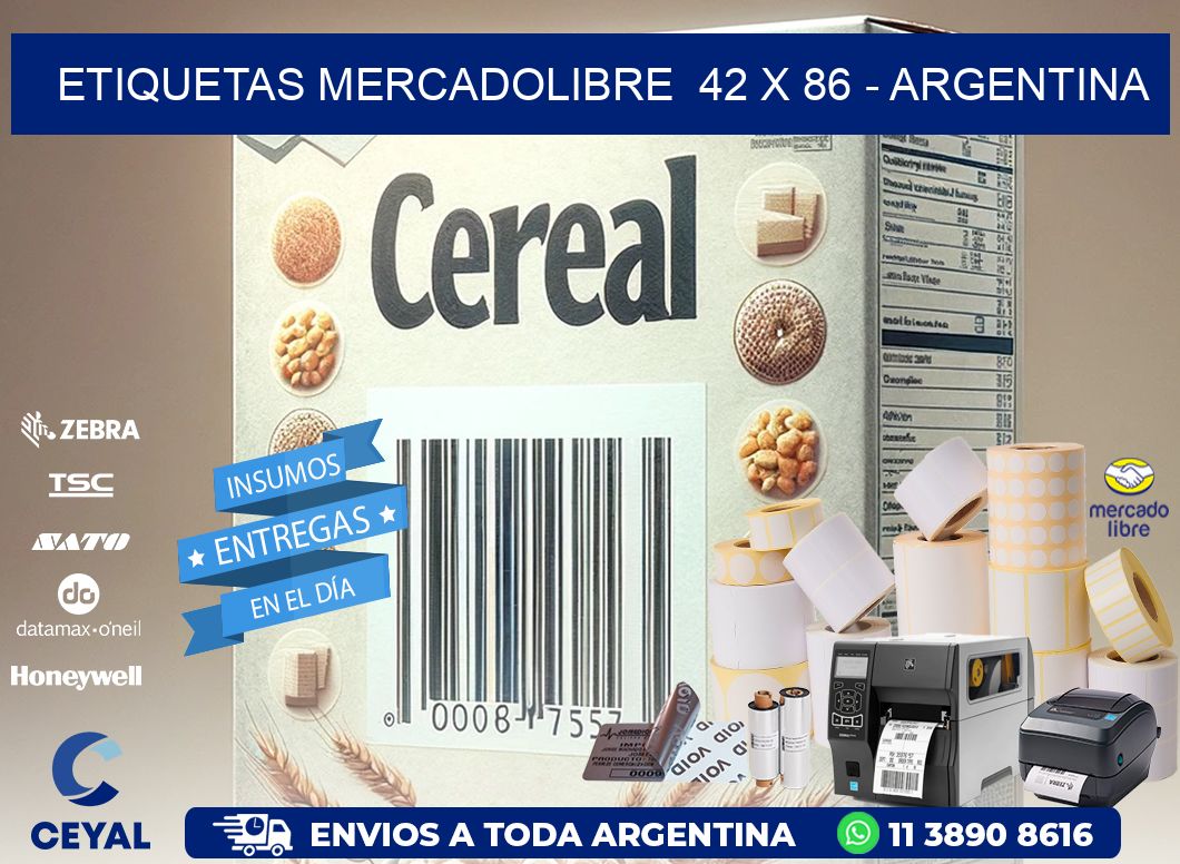 ETIQUETAS MERCADOLIBRE  42 x 86 - ARGENTINA