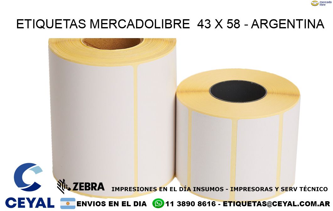 ETIQUETAS MERCADOLIBRE  43 x 58 – ARGENTINA