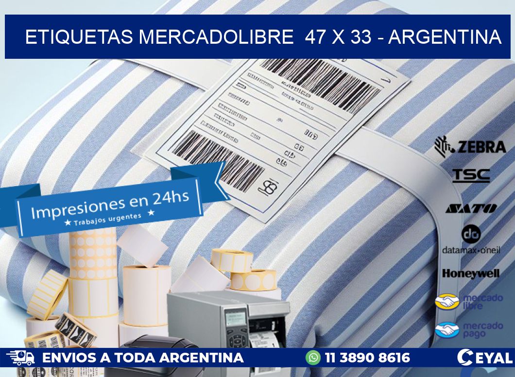 ETIQUETAS MERCADOLIBRE  47 x 33 - ARGENTINA