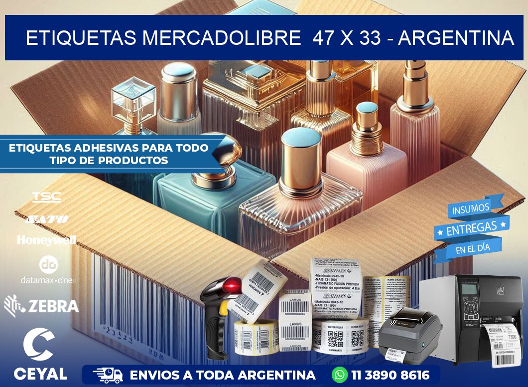 ETIQUETAS MERCADOLIBRE  47 x 33 - ARGENTINA