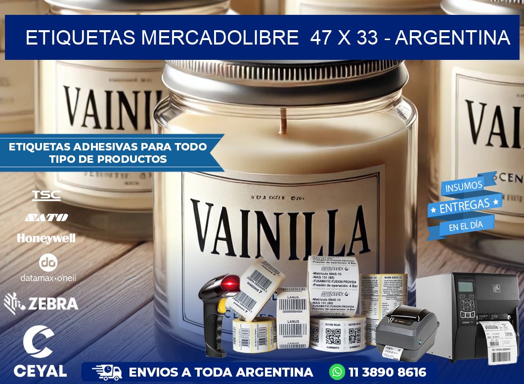 ETIQUETAS MERCADOLIBRE  47 x 33 – ARGENTINA