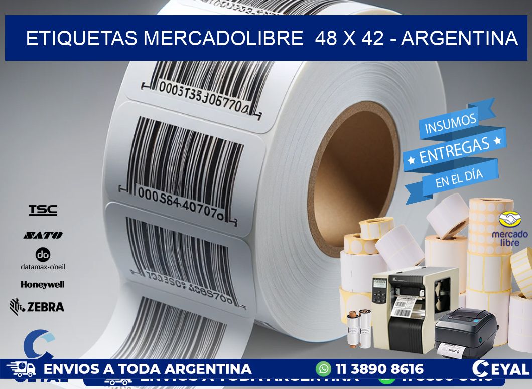 ETIQUETAS MERCADOLIBRE  48 x 42 - ARGENTINA