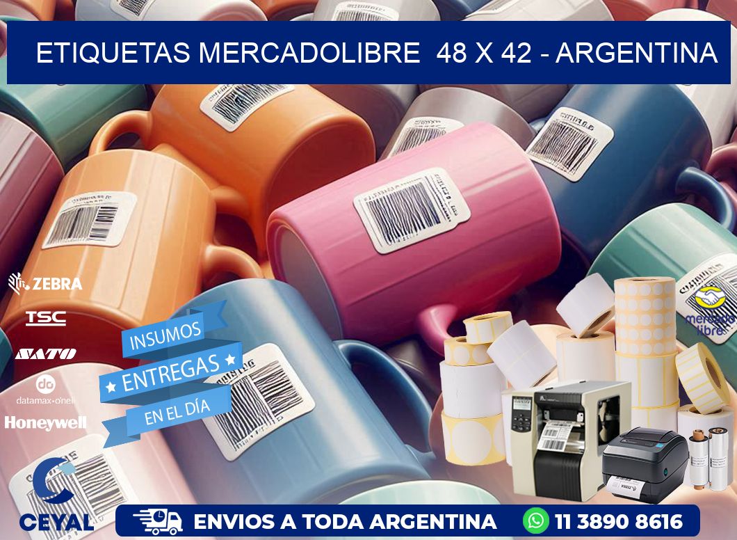 ETIQUETAS MERCADOLIBRE  48 x 42 - ARGENTINA