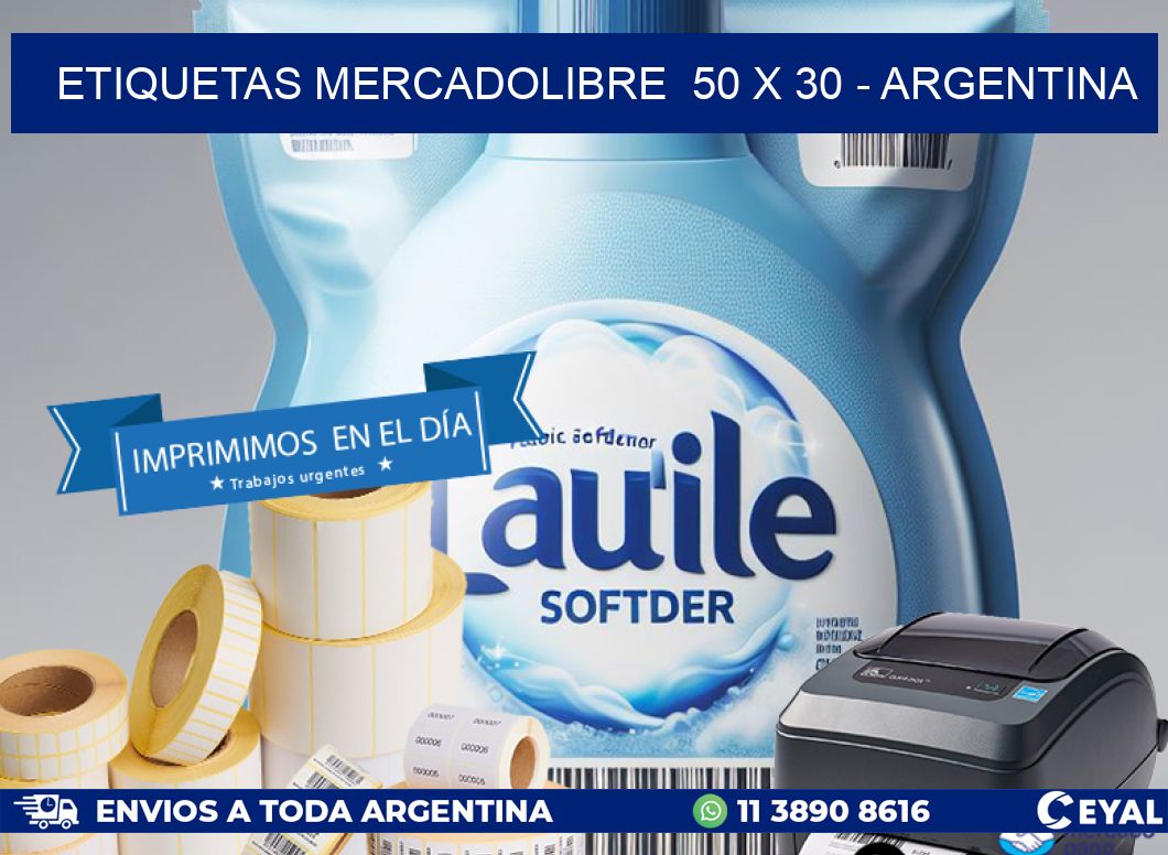 ETIQUETAS MERCADOLIBRE  50 x 30 - ARGENTINA