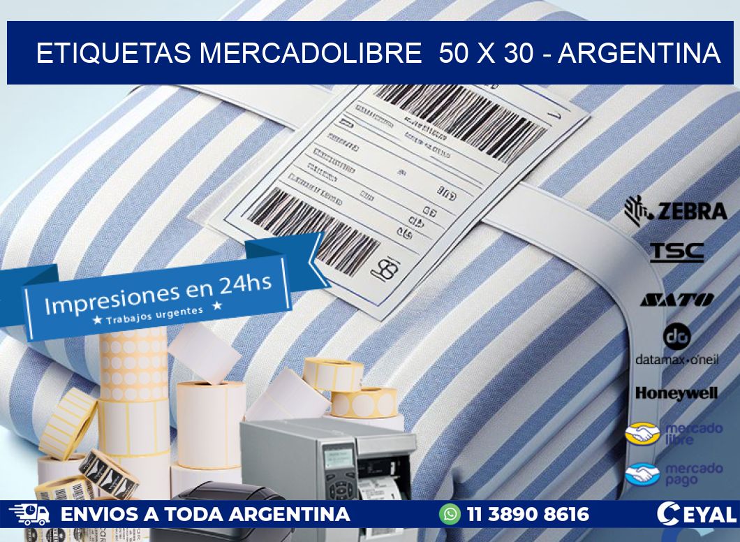 ETIQUETAS MERCADOLIBRE  50 x 30 - ARGENTINA