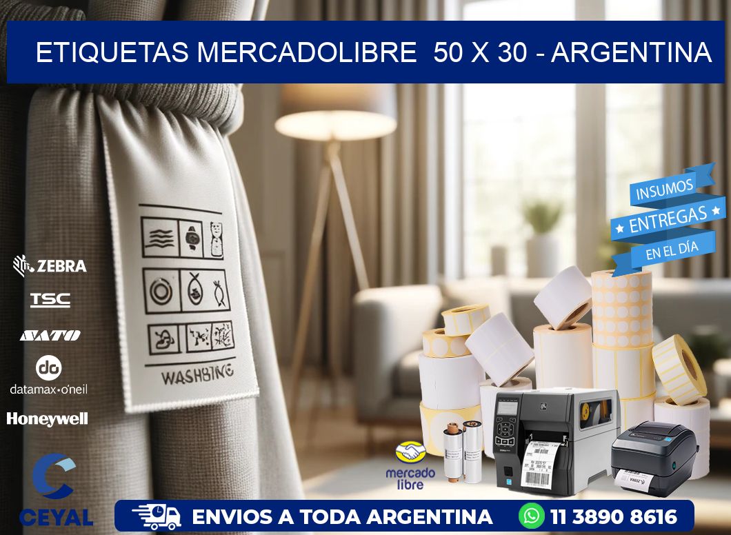 ETIQUETAS MERCADOLIBRE  50 x 30 - ARGENTINA