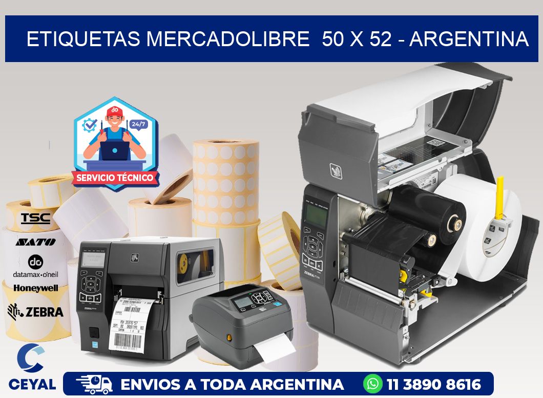 ETIQUETAS MERCADOLIBRE  50 x 52 - ARGENTINA