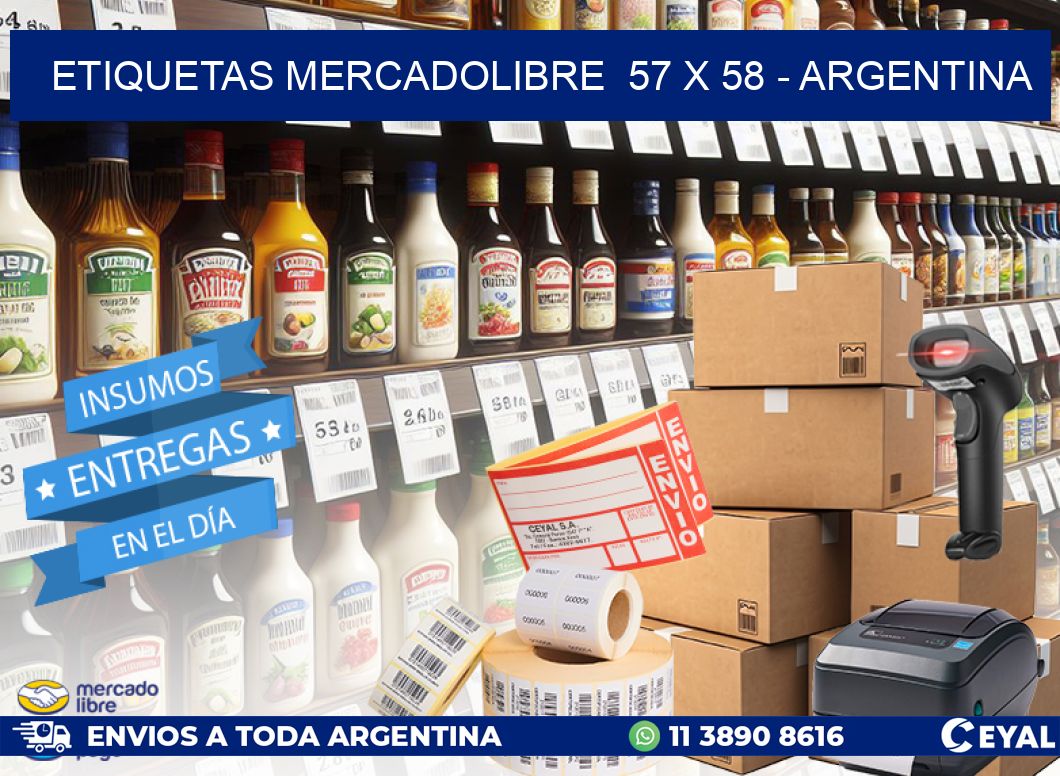 ETIQUETAS MERCADOLIBRE  57 x 58 - ARGENTINA