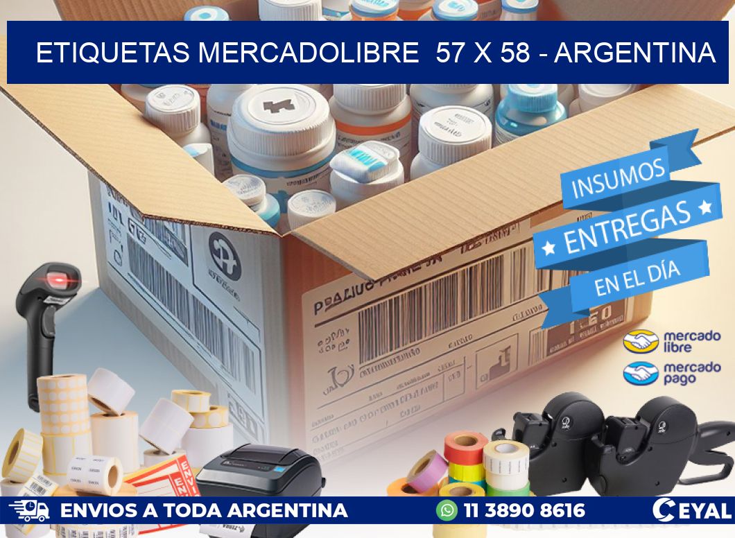 ETIQUETAS MERCADOLIBRE  57 x 58 - ARGENTINA