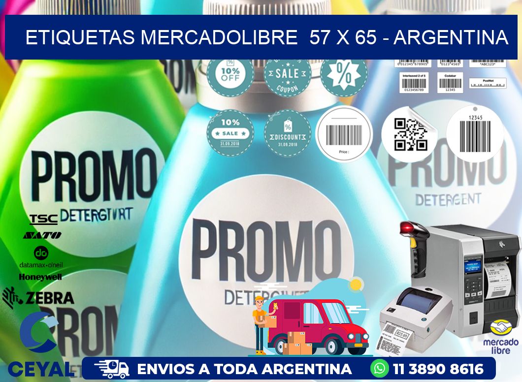 ETIQUETAS MERCADOLIBRE  57 x 65 - ARGENTINA