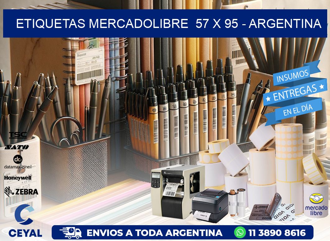 ETIQUETAS MERCADOLIBRE  57 x 95 - ARGENTINA