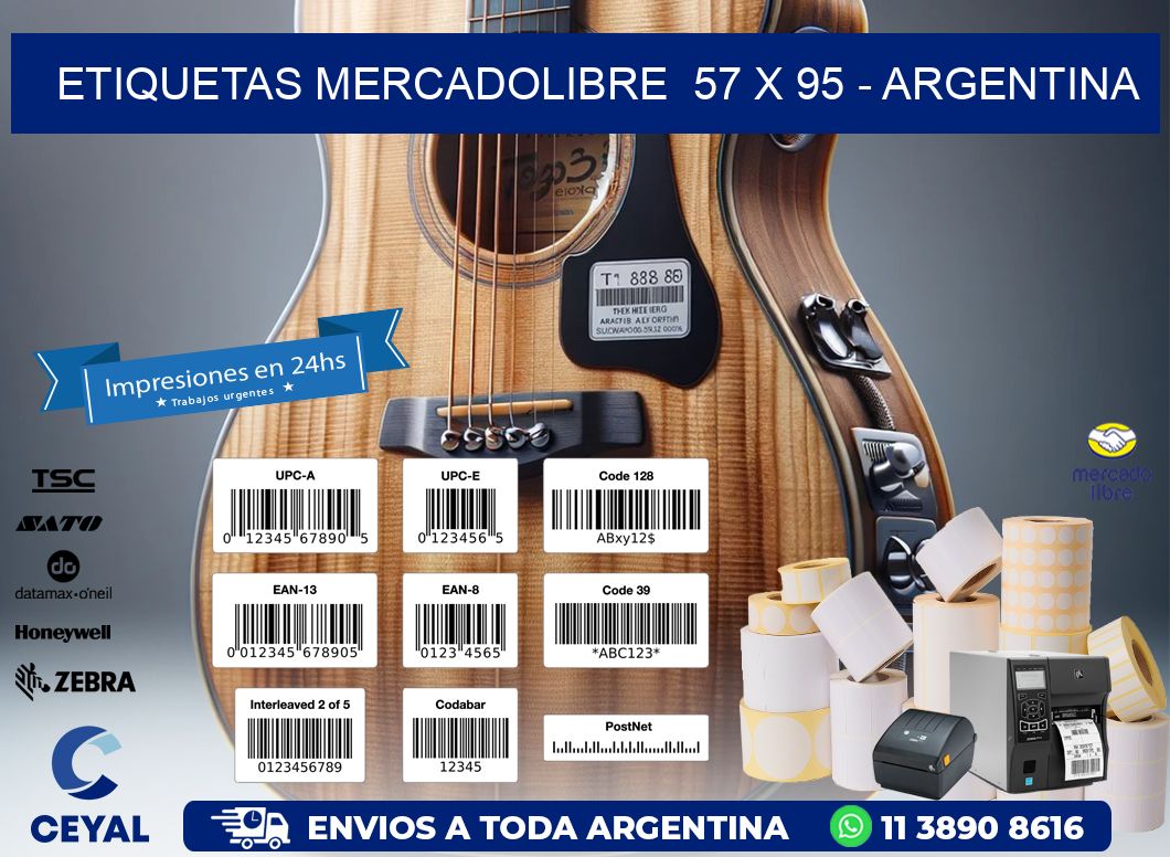 ETIQUETAS MERCADOLIBRE  57 x 95 - ARGENTINA