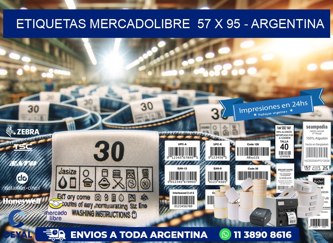 ETIQUETAS MERCADOLIBRE  57 x 95 - ARGENTINA