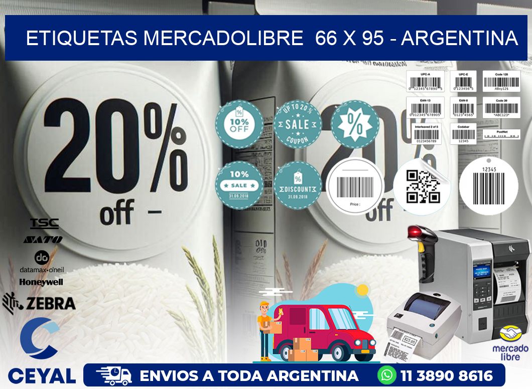 ETIQUETAS MERCADOLIBRE  66 x 95 - ARGENTINA