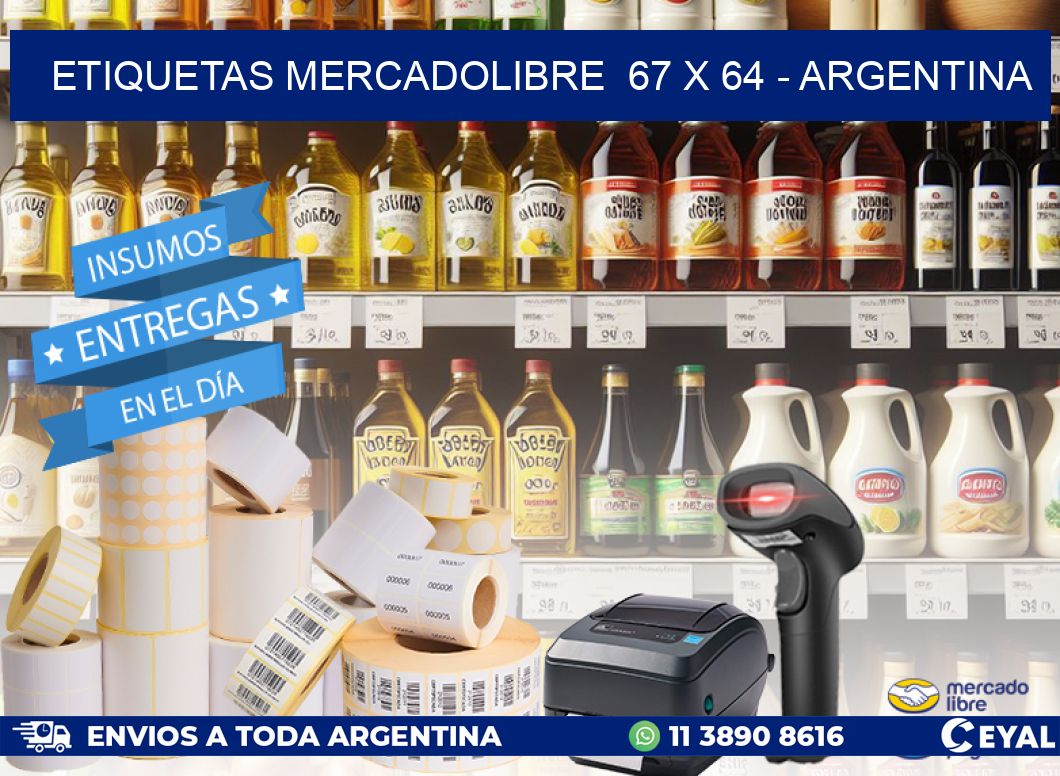 ETIQUETAS MERCADOLIBRE  67 x 64 - ARGENTINA