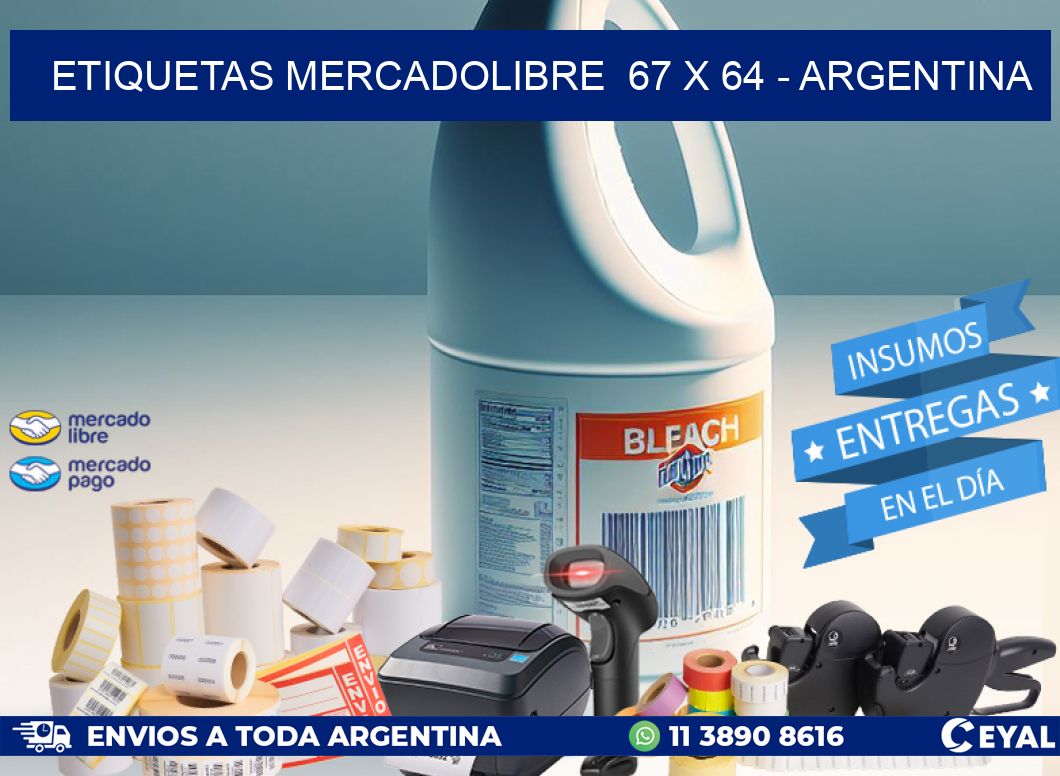 ETIQUETAS MERCADOLIBRE  67 x 64 - ARGENTINA