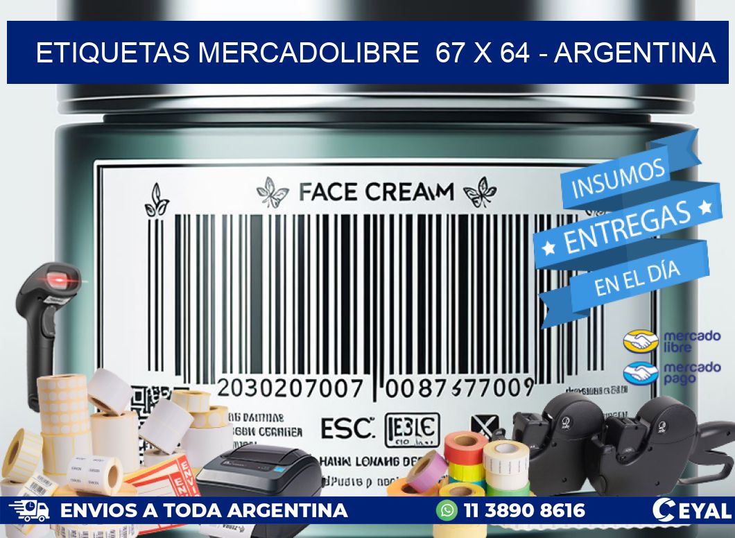 ETIQUETAS MERCADOLIBRE  67 x 64 - ARGENTINA