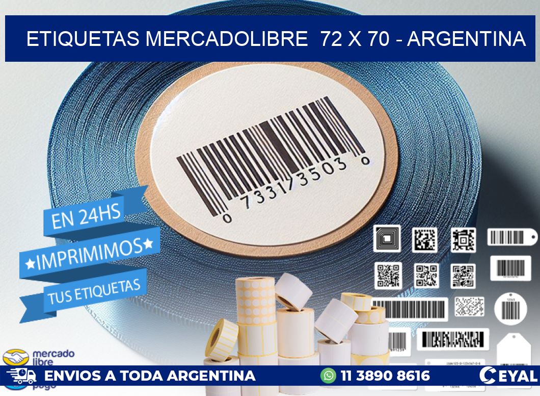 ETIQUETAS MERCADOLIBRE  72 x 70 - ARGENTINA