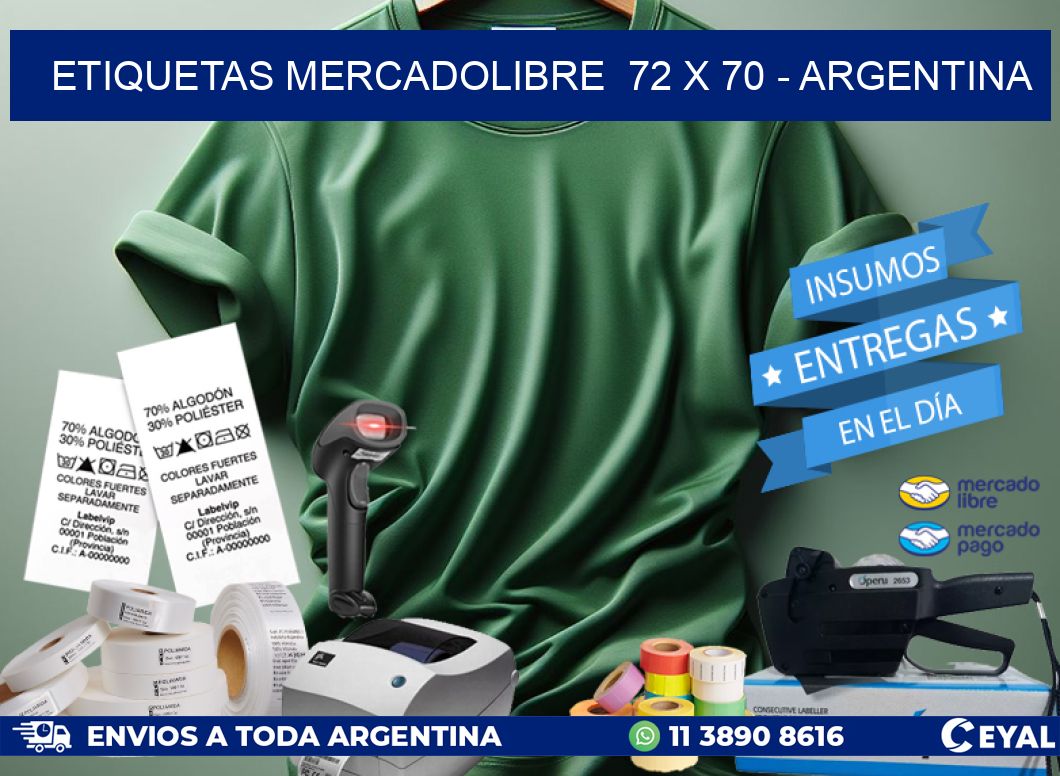 ETIQUETAS MERCADOLIBRE  72 x 70 – ARGENTINA