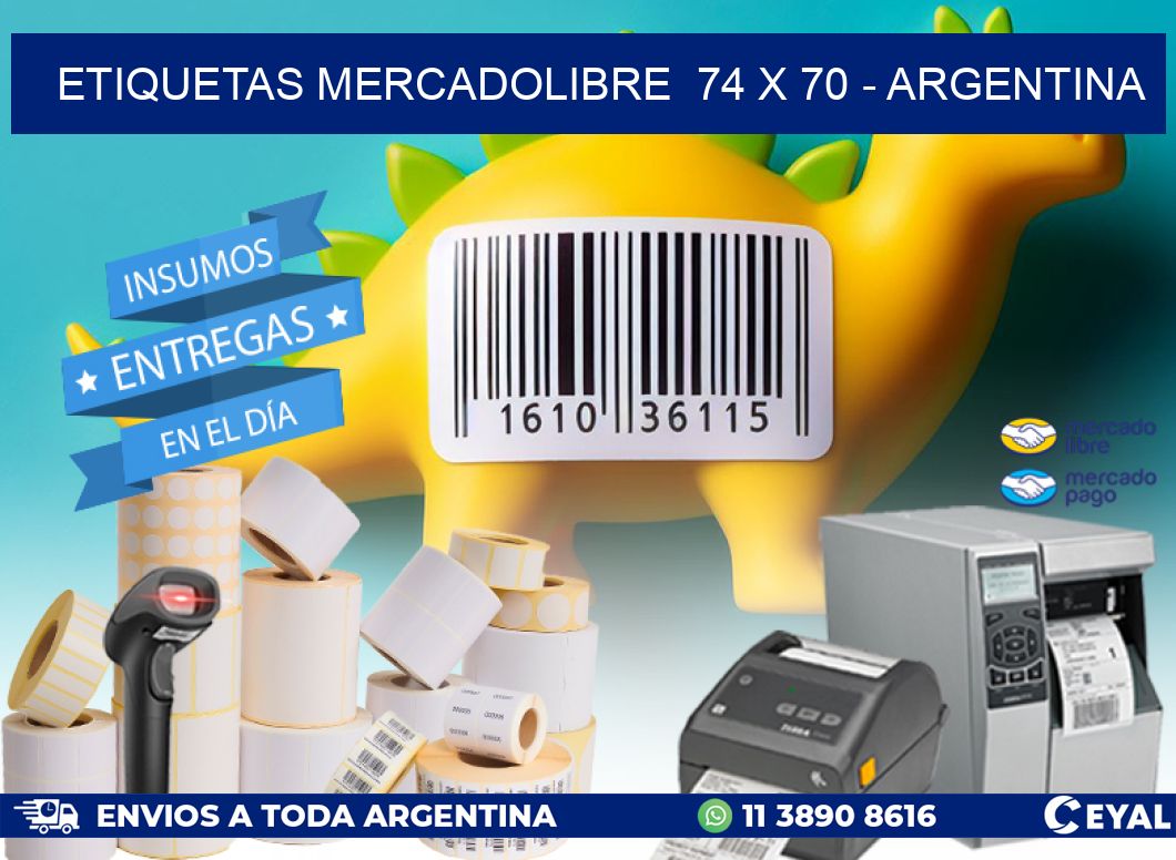 ETIQUETAS MERCADOLIBRE 74 x 70 - ARGENTINA
