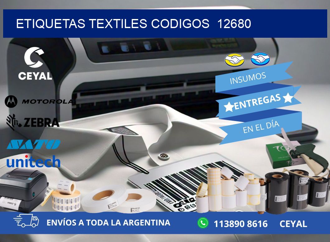 ETIQUETAS TEXTILES CODIGOS  12680