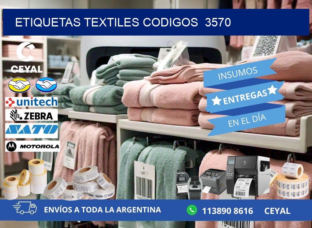 ETIQUETAS TEXTILES CODIGOS  3570