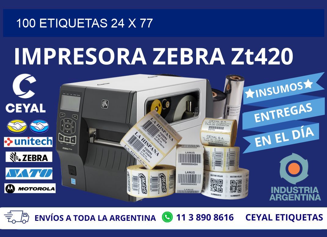 100 ETIQUETAS 24 x 77