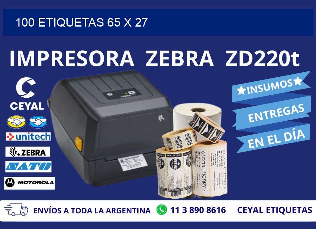 100 ETIQUETAS 65 x 27