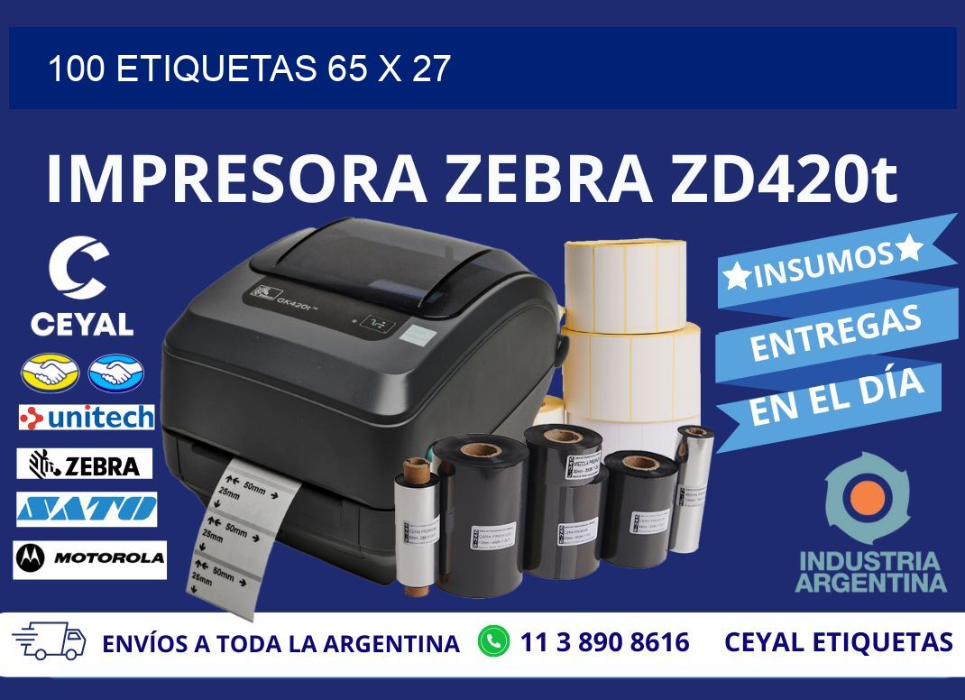100 ETIQUETAS 65 x 27