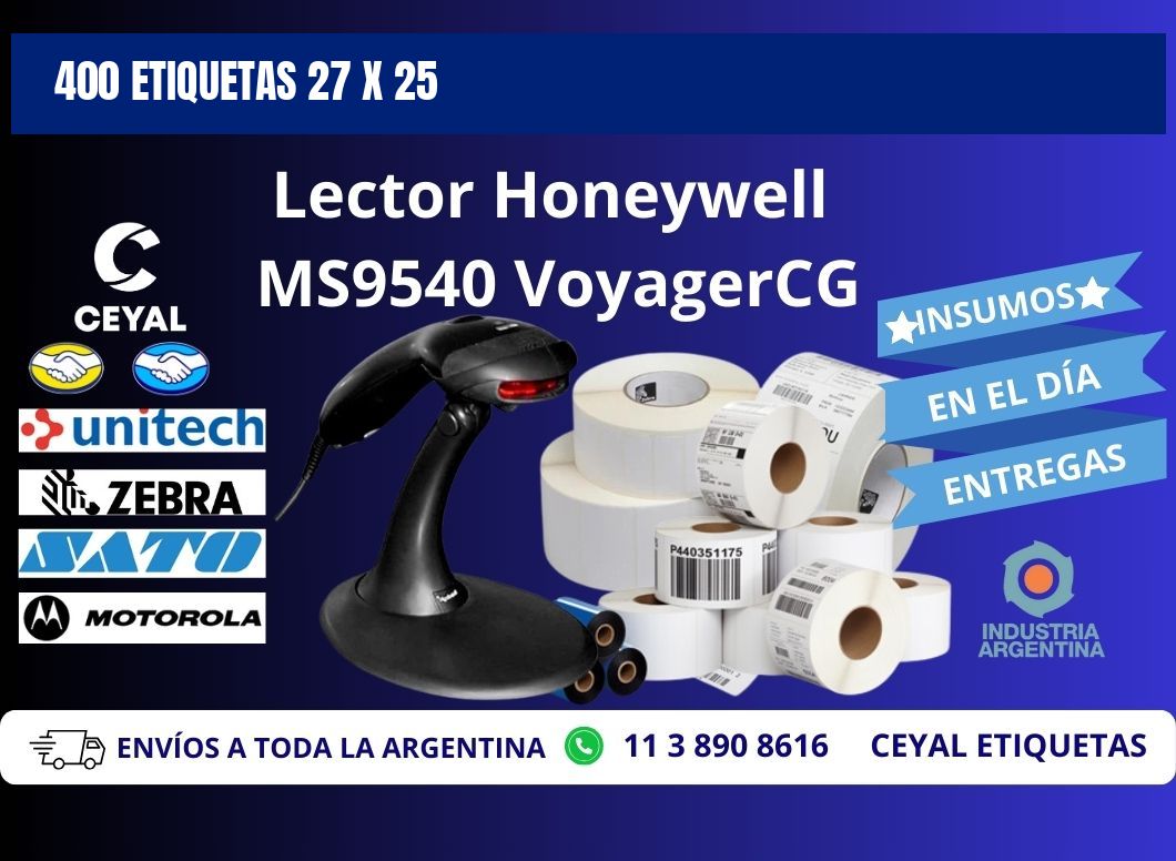 400 ETIQUETAS 27 x 25