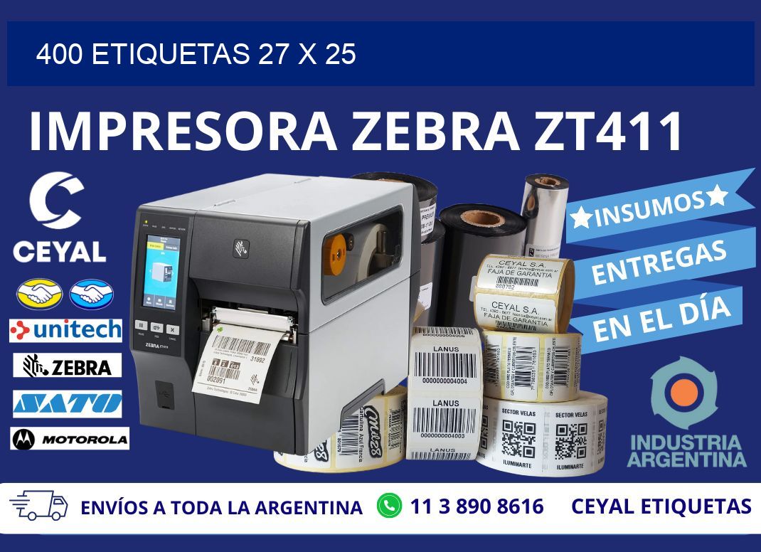 400 ETIQUETAS 27 x 25