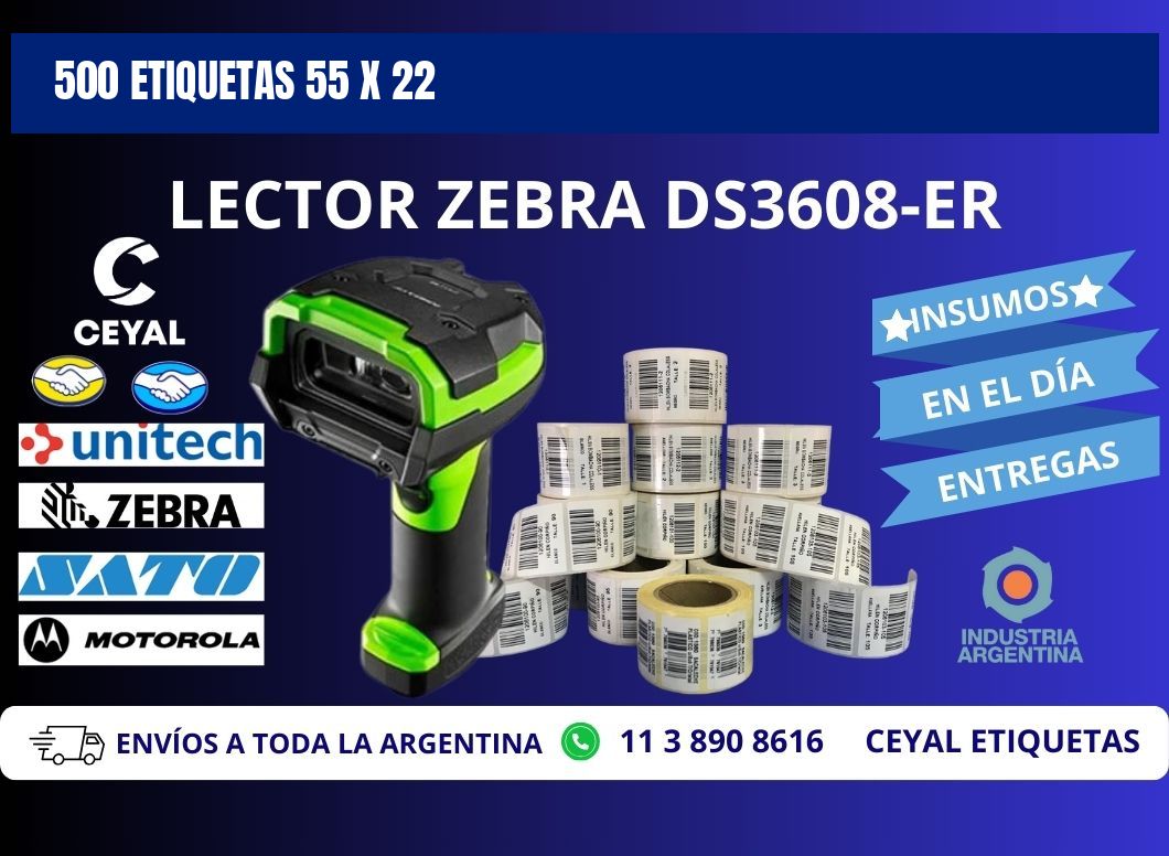 500 ETIQUETAS 55 x 22