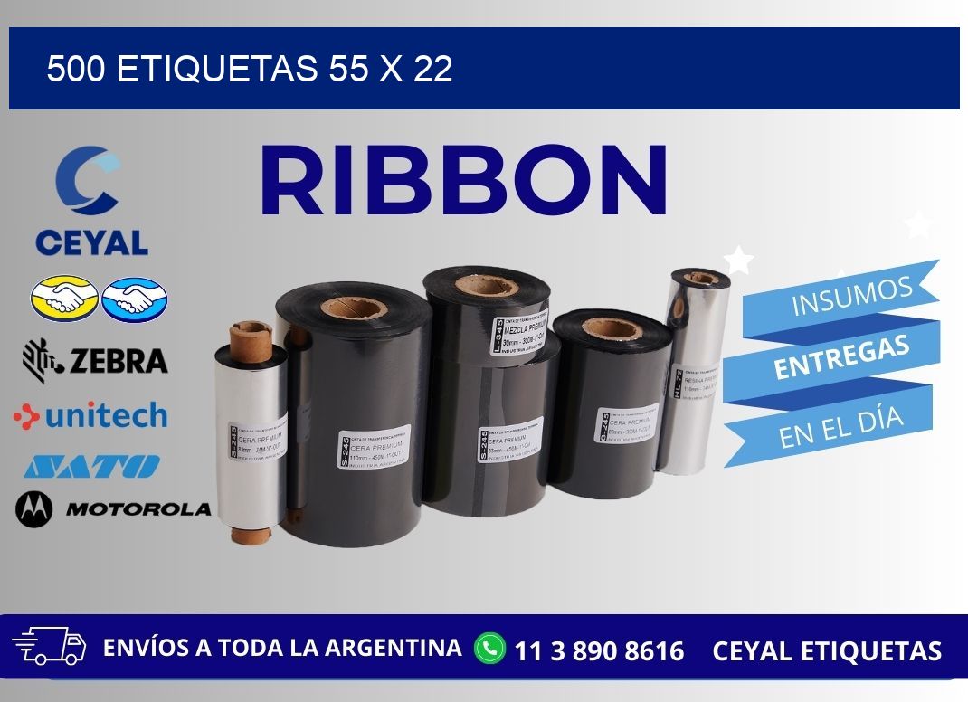 500 ETIQUETAS 55 x 22